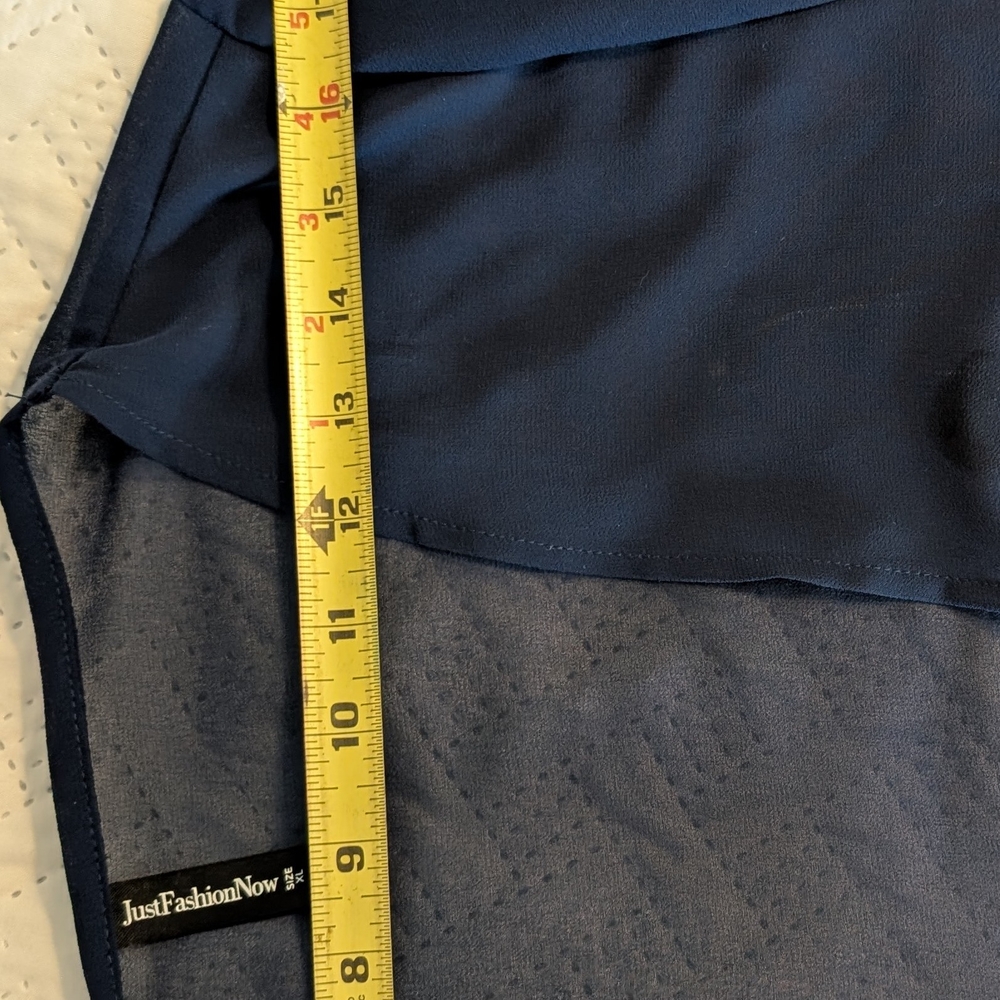 Elegant Navy Blue Sheer Kimono - Picture 8 of 8